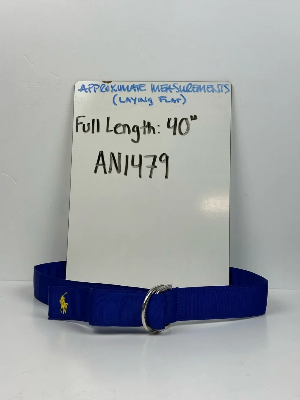 Polo by Ralph Lauren Royal Blue D-Ring Belt with Yellow Logo